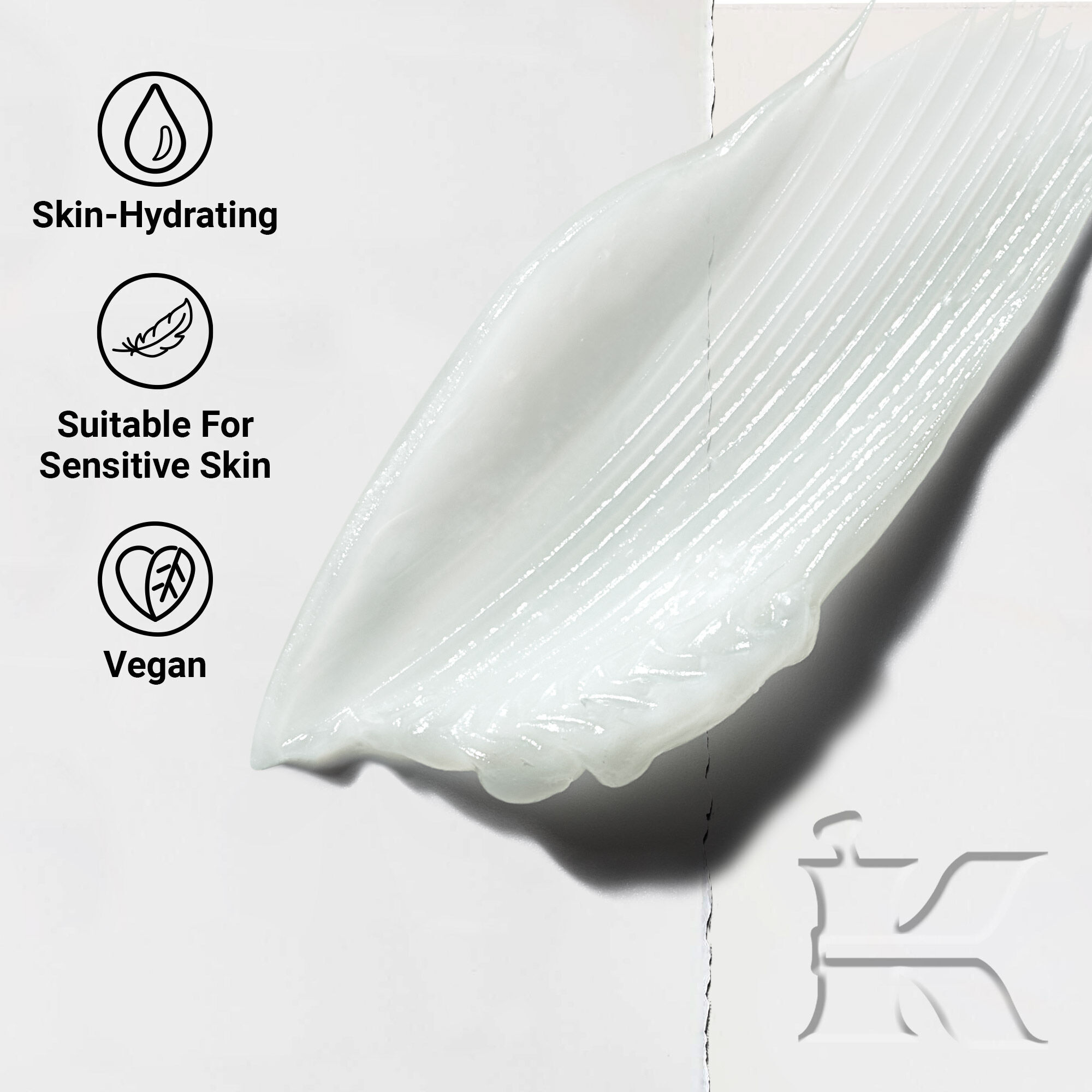 Detail textury balzamu Lip Balm #1 ukazujici kremove, hydratačni složeni určene k zvlhčeni rtů.