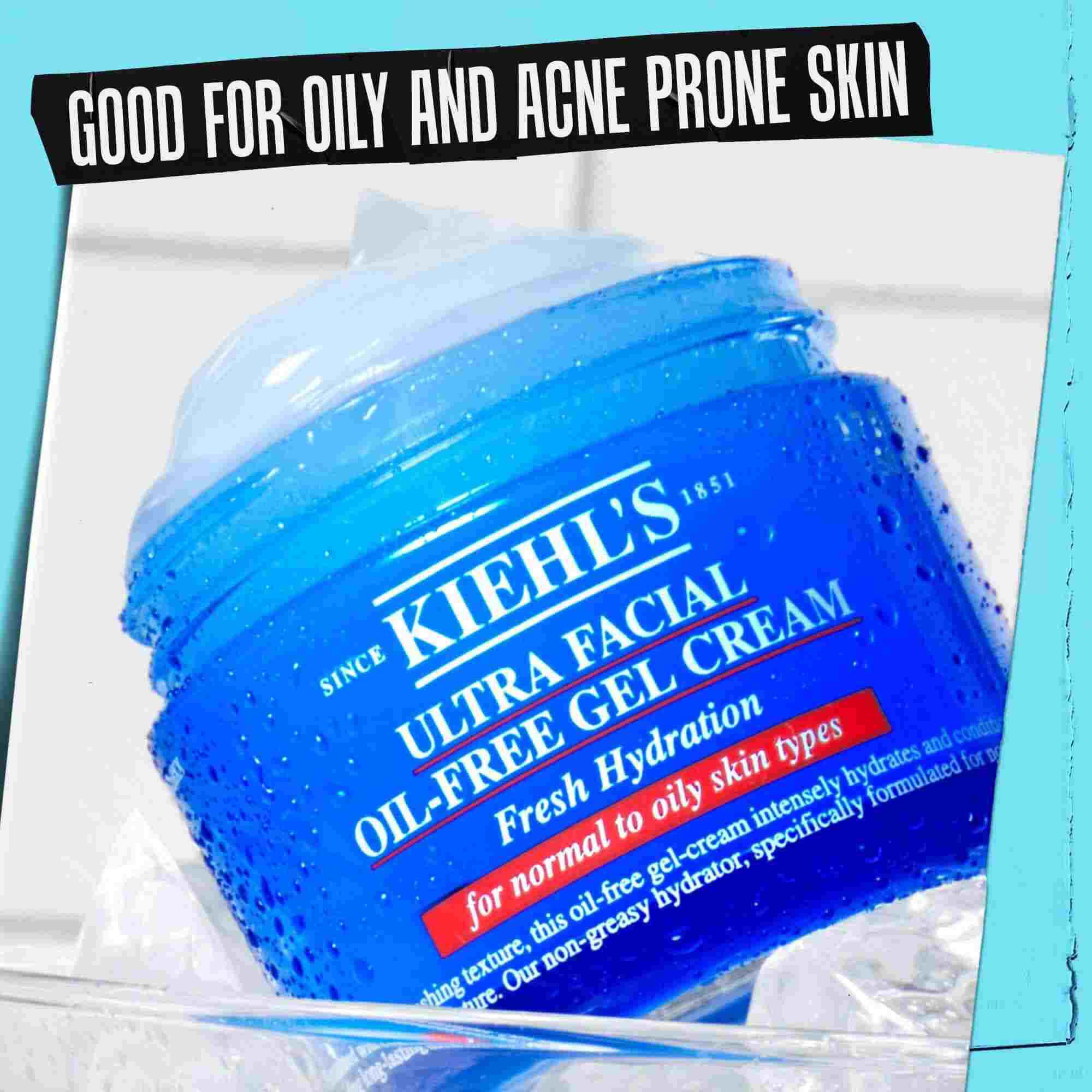 Kelimek Ultra Facial Oil-Free Gel Cream s napisem „Vhodny pro mastnou a aknozni pleť.“