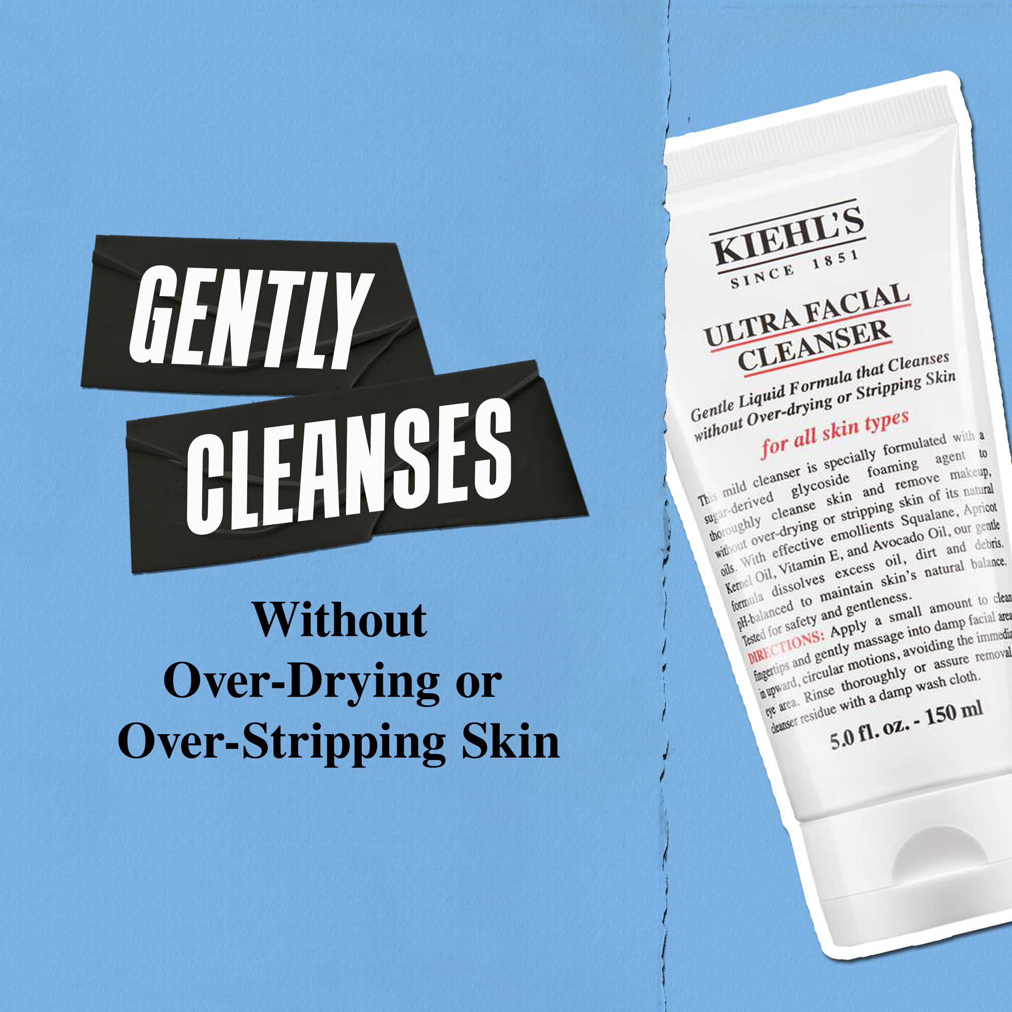 Kiehl's Ultra Facial Cleanser jemně čisti, aniž by pleť nadměrně vysušoval nebo ji zbavoval přirozene bariery