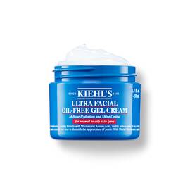 50ml kelimek Kiehl's Ultra Facial Oil-Free Gel Cream na bilem pozadi.
