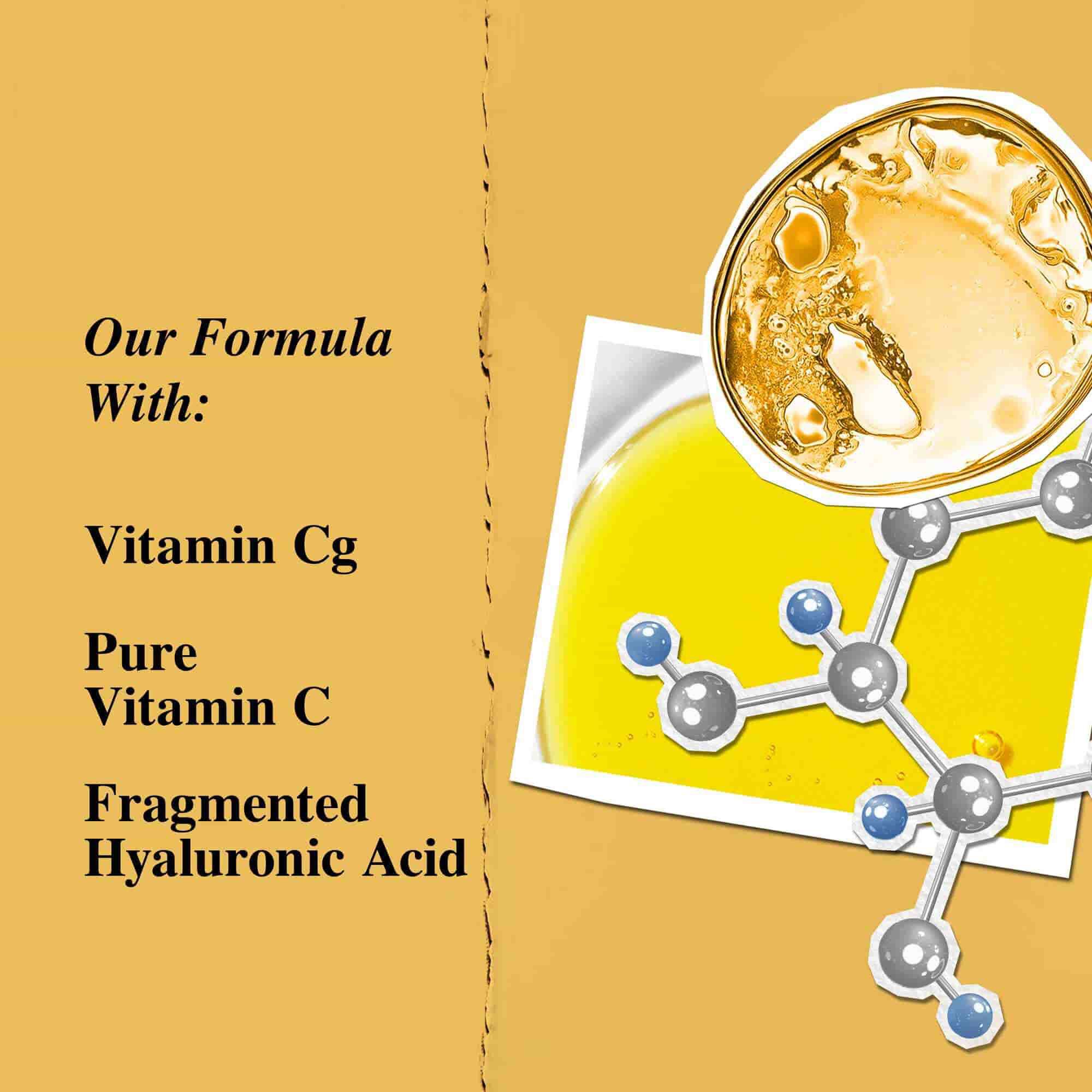 Grafika kličovych složek: vitamin Cg, fragmentovana kyselina hyaluronova.