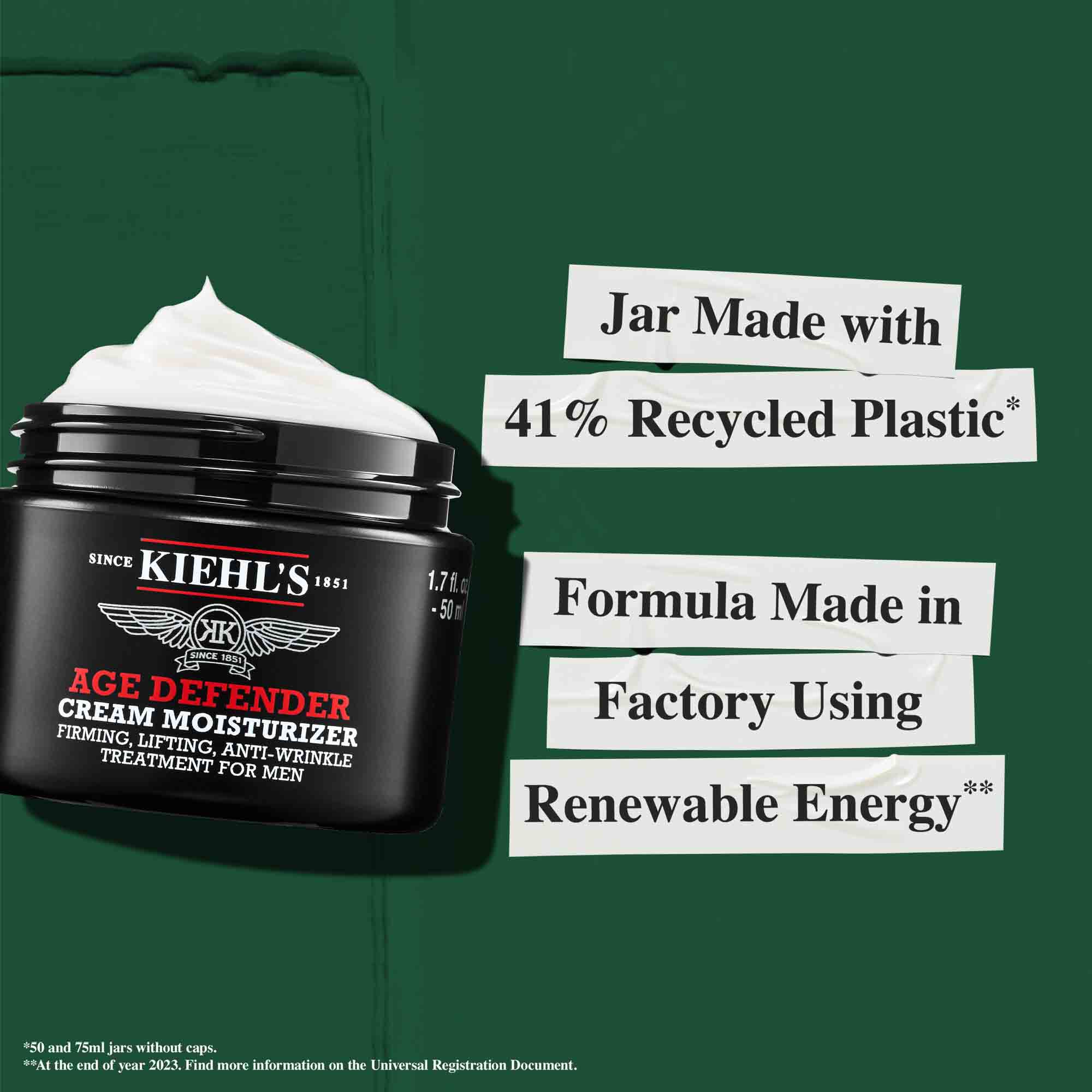 Kelimek Age Defender vyrobeny ze 41 % z recyklovaneho plastu; složeni vyrobene v tovarně využivajici obnovitelnou energii.