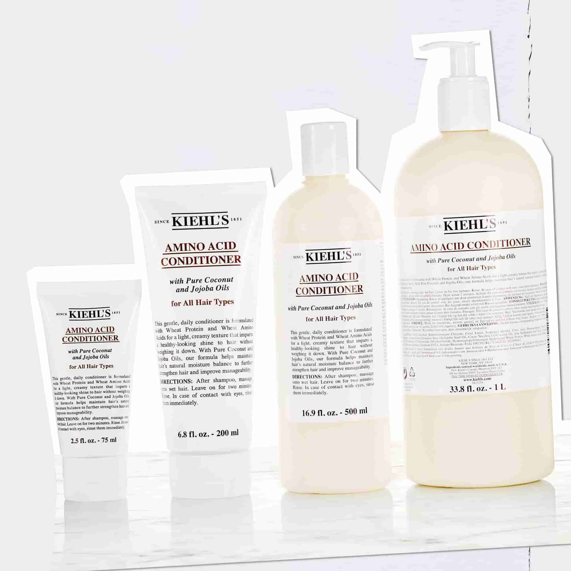 Kachl's Amino Acid Conditioner lahve ve velikostech od 2,5 fl. oz. – 75 ml až po 33,8 fl. oz. – 1 L