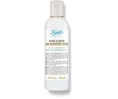 Pohled na tonikum Kiehl's Rare Earth s bilym jilem, 250 ml, určene pro zpevněni porů a zjemněni pleti.
