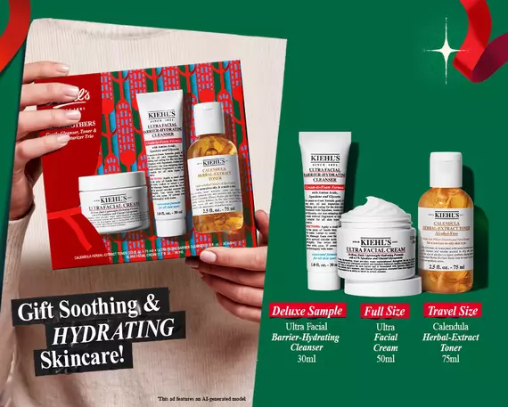 Promotionele afbeelding op een felgele achtergrond met twee Kiehl's-producten: het paarse ""Retinol Skin-Renewing Daily Micro-Dose Serum"" en het gele ""Better Screen UV Serum Sunscreen SPF 50"". De tekst luidt: ""Ontmoet je power duo voor dag & nacht. Vernieuw & bescherm.