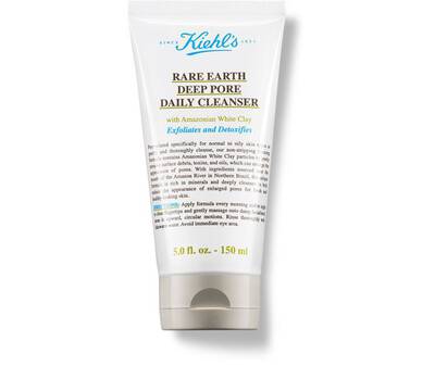Kiehl's Rare Earth Deep Pore Daily Cleanser, 150 ml, čistici gel s bilym jilem pro exfoliaci a detoxikaci pleti.
