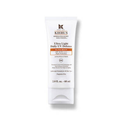 Opalovaci krem Kiehl's Ultra Light Daily UV Defense SPF 50, baleni 60 ml, chrani před UV zařenim a znečištěnim.