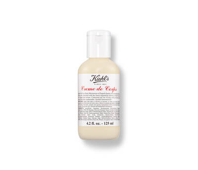 Krem Kiehl's Creme de Corps v malem baleni, určeny na hydrataci pokožky.